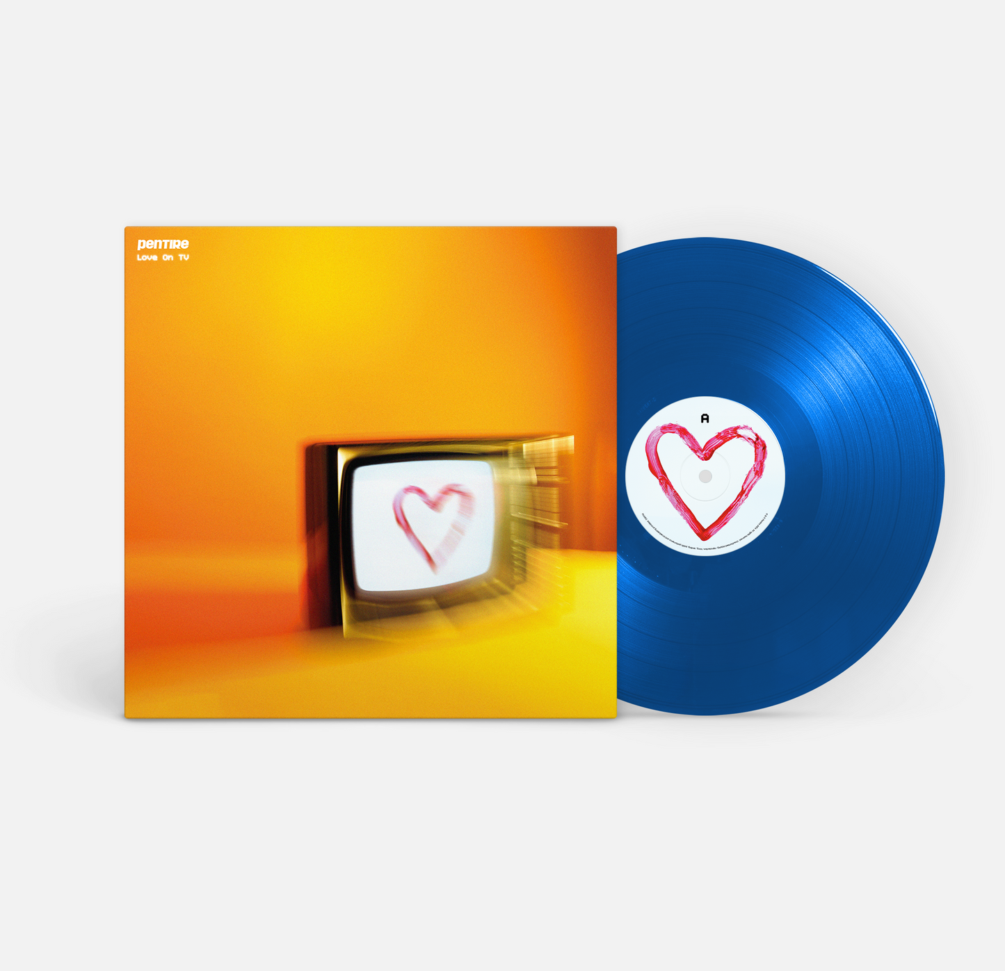 "Love On TV" EP Limited Edition Blue Transparent Vinyl + Artwork Print T Shirt Bundle